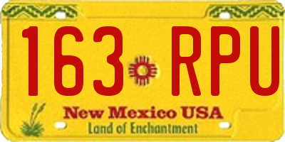 NM license plate 163RPU
