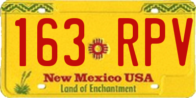 NM license plate 163RPV