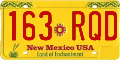NM license plate 163RQD