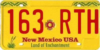 NM license plate 163RTH