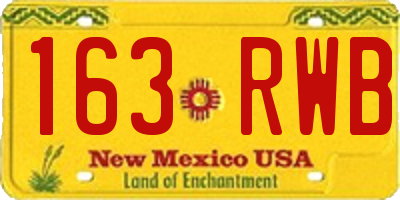 NM license plate 163RWB
