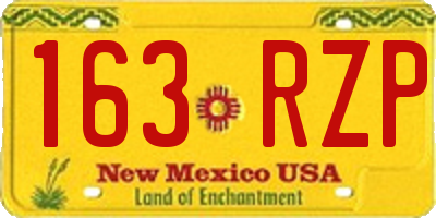NM license plate 163RZP