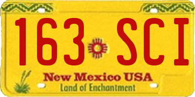 NM license plate 163SCI