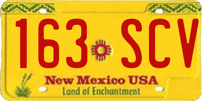 NM license plate 163SCV