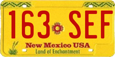 NM license plate 163SEF
