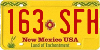 NM license plate 163SFH