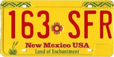 NM license plate 163SFR
