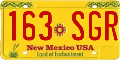 NM license plate 163SGR