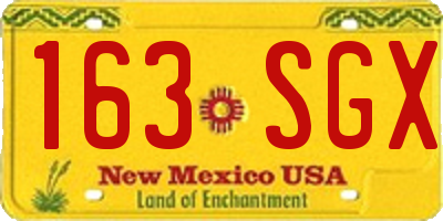 NM license plate 163SGX