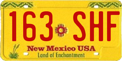 NM license plate 163SHF