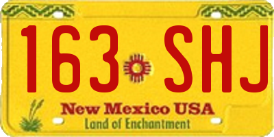 NM license plate 163SHJ
