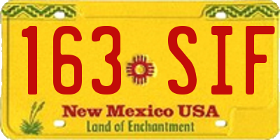 NM license plate 163SIF