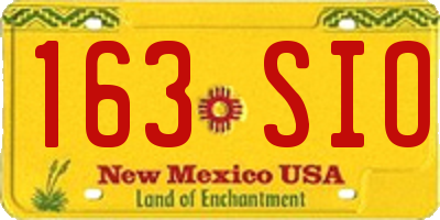NM license plate 163SIO