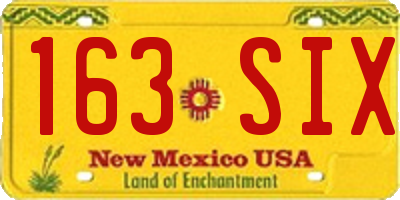 NM license plate 163SIX