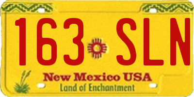 NM license plate 163SLN