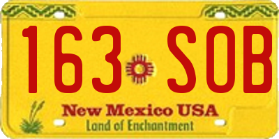 NM license plate 163SOB