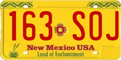 NM license plate 163SOJ