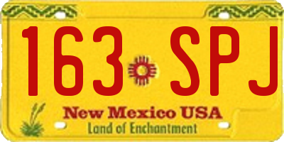 NM license plate 163SPJ