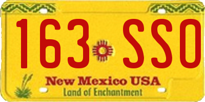 NM license plate 163SSO