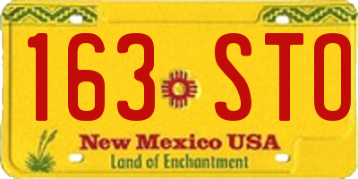 NM license plate 163STO