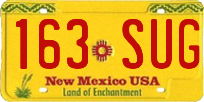 NM license plate 163SUG