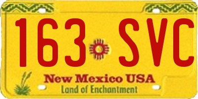 NM license plate 163SVC