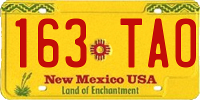 NM license plate 163TAO