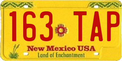 NM license plate 163TAP