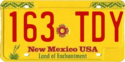 NM license plate 163TDY