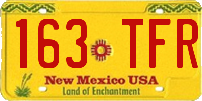 NM license plate 163TFR