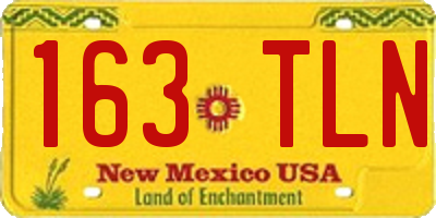 NM license plate 163TLN