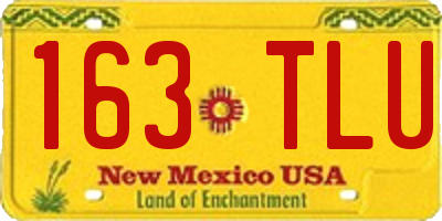 NM license plate 163TLU