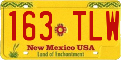 NM license plate 163TLW