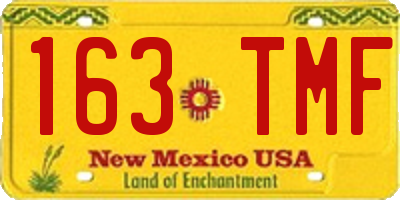 NM license plate 163TMF