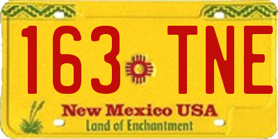 NM license plate 163TNE