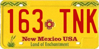 NM license plate 163TNK