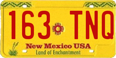 NM license plate 163TNQ