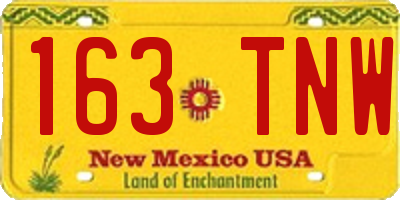 NM license plate 163TNW