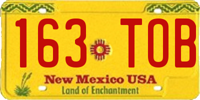 NM license plate 163TOB
