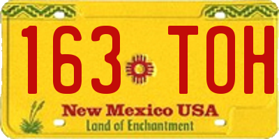 NM license plate 163TOH