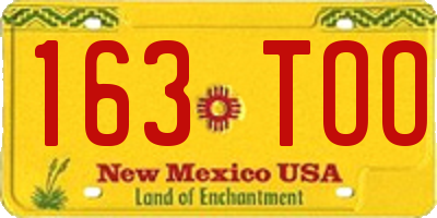 NM license plate 163TOO