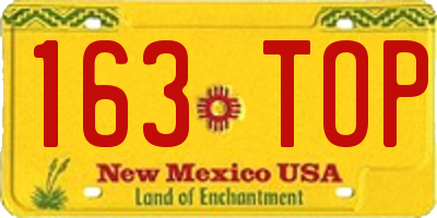 NM license plate 163TOP
