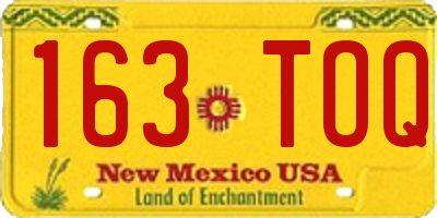 NM license plate 163TOQ