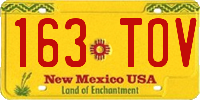 NM license plate 163TOV