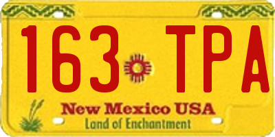 NM license plate 163TPA