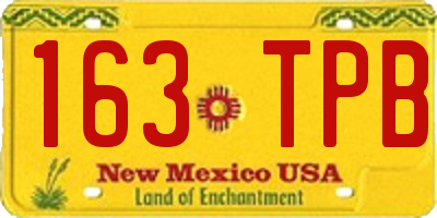NM license plate 163TPB