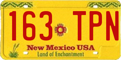NM license plate 163TPN