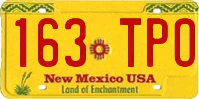 NM license plate 163TPO