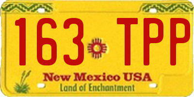 NM license plate 163TPP