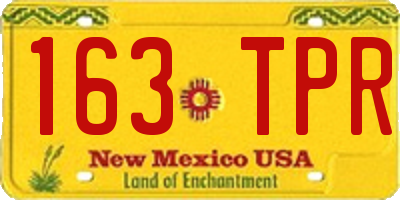 NM license plate 163TPR